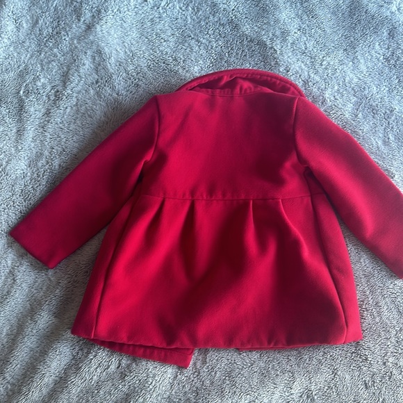 🎀 Gymboree Girls Red Pea Coat Size 4T Fancy Girlie Holiday Formal Warm - Picture 5 of 6